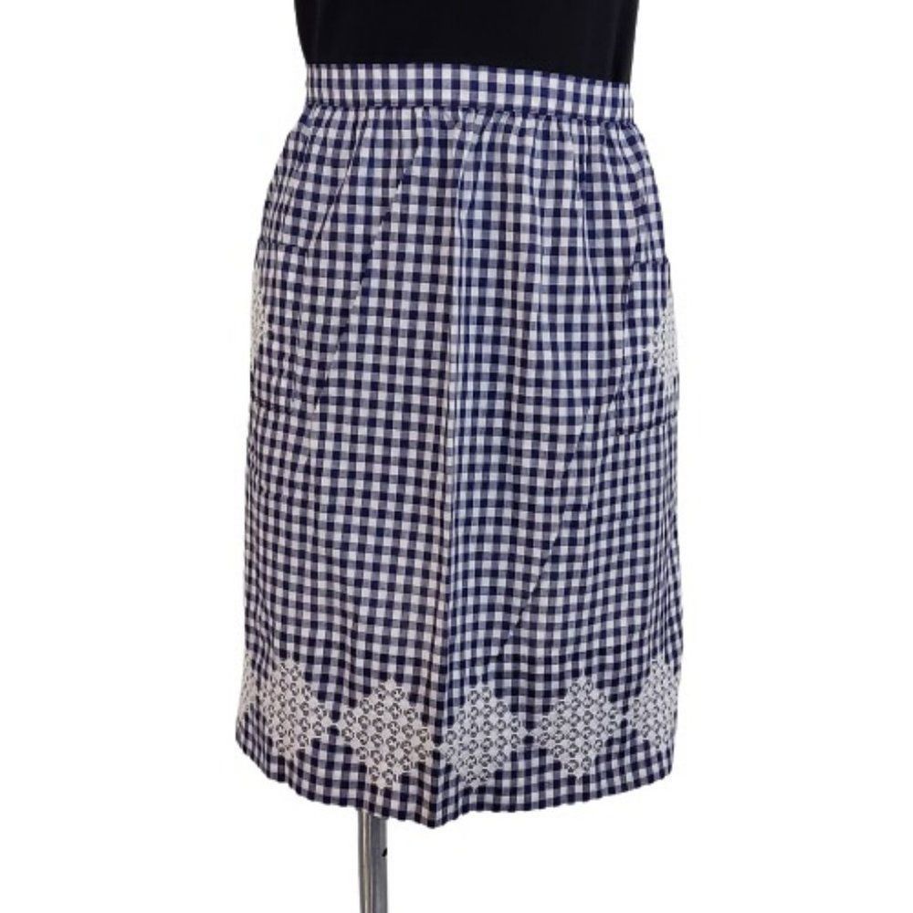 Vintage Handmade Gingham Apron, Blue